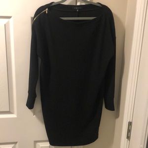 Knitted long sleeve black business dress.